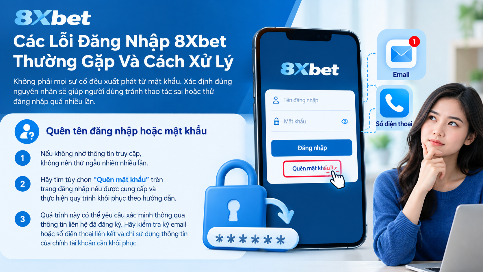 Lỗi đăng nhập 8Xbet và cách khôi phục mật khẩu